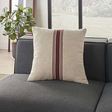 Mina Victory Life Styles Linen Stripe 20" x 20" Indoor Throw Pillow