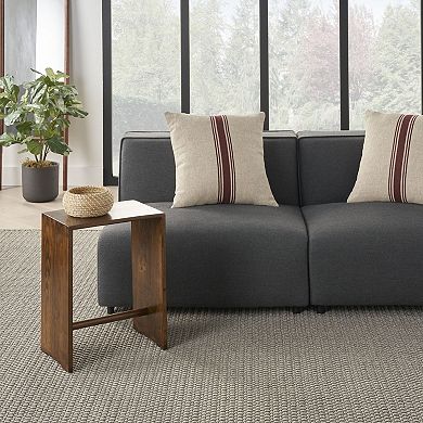Mina Victory Life Styles Linen Stripe 20" x 20" Indoor Throw Pillow