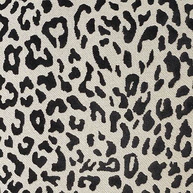 Mina Victory Sofia Jaquard Leopard Velvet 18" x 18" Black Indoor Throw Pillow