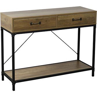 eHemco Rustic Console Table with 2 Drawers and Storage Shelf for Living Room, 39.3 in Width