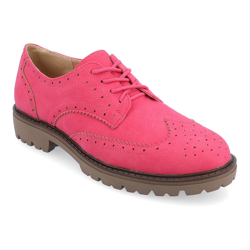 Journee Claudiya Tru Comfort Foam Women's Oxford Shoes, Size: 8 Wide, Pink
