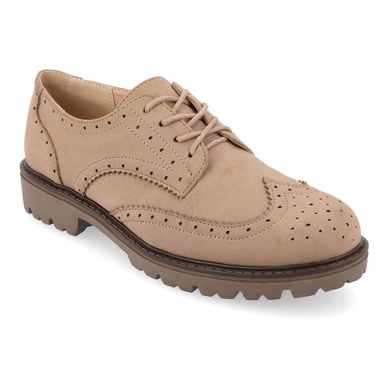 Journee Claudiya Tru Comfort Foam Women's Oxford Shoes, Size: 10, Brown