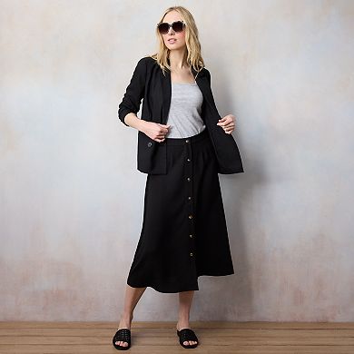 Women's LC Lauren Conrad Button Front High Rise Midi Skirt