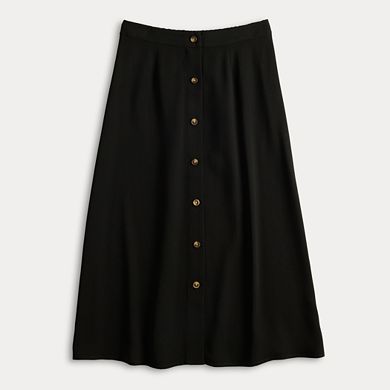 Women's LC Lauren Conrad Button Front High Rise Midi Skirt