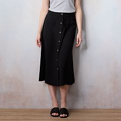 Womens Black Midi Skirts