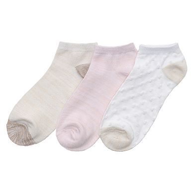 Women's Cuddl Duds® 3-Pack Pucker Dot Low-Cut Socks
