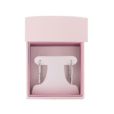 Chrystina Silver Plated Crystal Inside-Out Heart Hoop Earrings