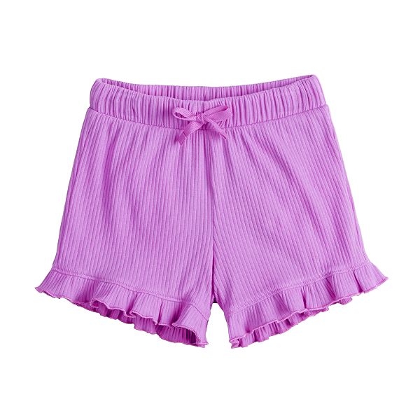 Girls 4-12 Jumping Beans® Ribbed Ruffle Hemmed Drawstring Shorts - Orchid Skyline (6X)