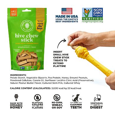 Project Hive Non-GMO Project Verified Peanut Butter Chew Sticks Dog Treats