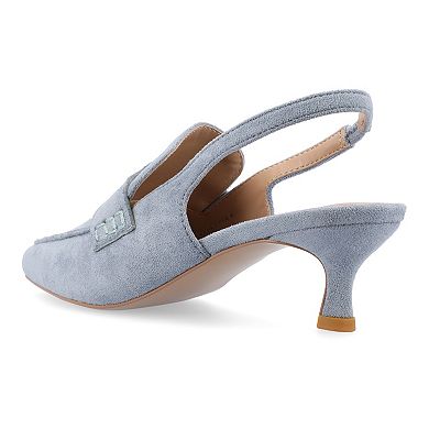 Women's Journee Tru Comfort Foam Amory Kitten Heel Sling Back Loafer Style Pumps