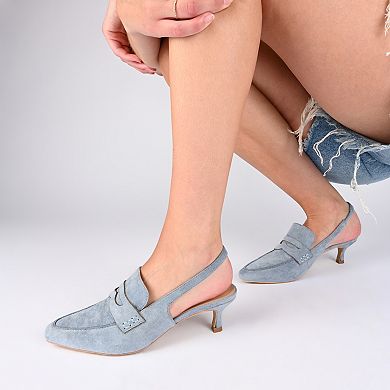 Women's Journee Tru Comfort Foam Amory Kitten Heel Sling Back Loafer Style Pumps