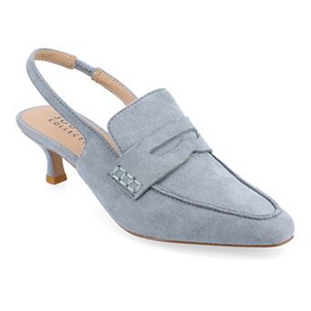 Women's Journee Amory Kitten Heel Sling Back Loafer Style Pumps