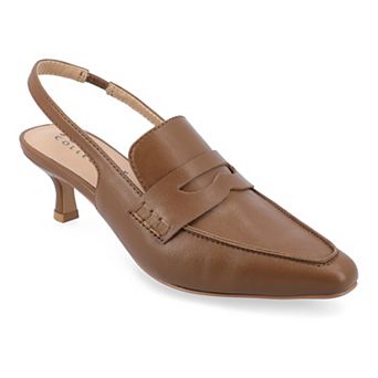 Women's Journee Amory Kitten Heel Sling Back Loafer Style Pumps