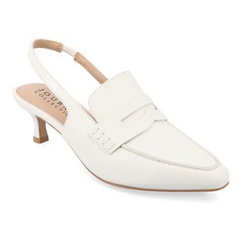 Women's Journee Amory Kitten Heel Sling Back Loafer Style Pumps