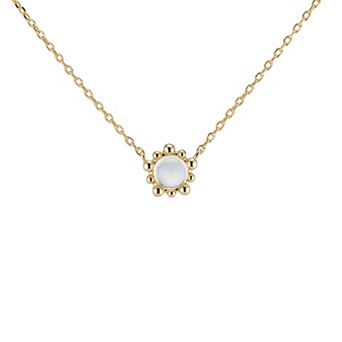 House of Frosted 14K Gold Plated White Topaz Floral Necklace