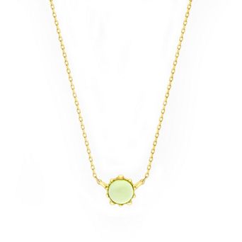 House of Frosted 14k Gold Over Silver Peridot Floral Necklace