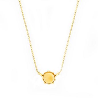 House of Frosted 14k Gold Over Silver Citrine Floral Necklace