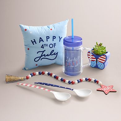 Celebrate Together™ Americana "Liberty & Sparklers For All" Mason Jar Cup with Lid & Straw