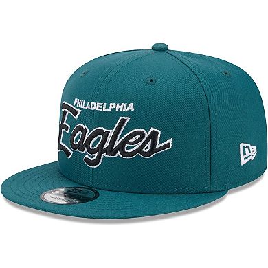 Men's New Era Midnight Green Philadelphia Eagles Main Script 9FIFTY Snapback Hat