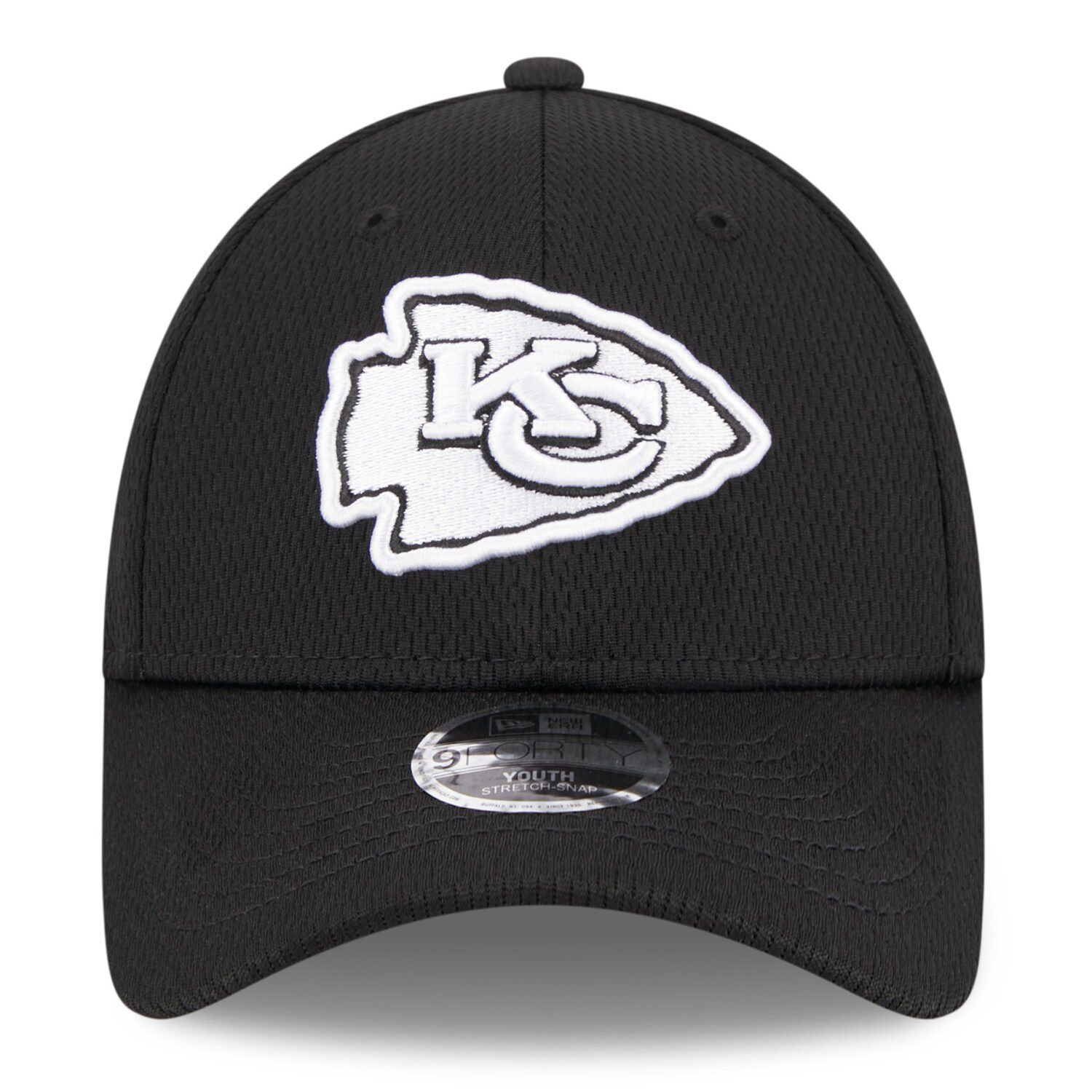 Youth New Era Black Kansas City Chiefs Main B-Dub 9FORTY Adjustable Hat