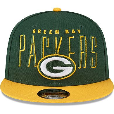Men's New Era Green/Gold Green Bay Packers Headline 9FIFTY Snapback Hat