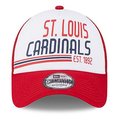 Men's New Era White/Red St. Louis Cardinals Stacked A-Frame Trucker 9FORTY Adjustable Hat
