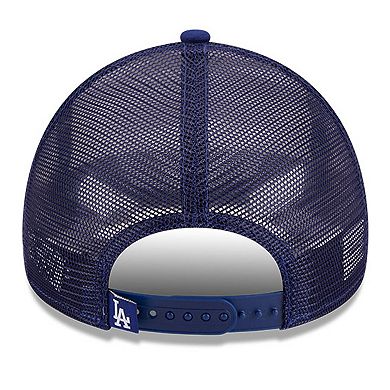 Men's New Era White/Royal Los Angeles Dodgers Stacked A-Frame Trucker 9FORTY Adjustable Hat