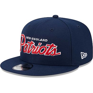Men's New Era Navy New England Patriots Main Script 9FIFTY Snapback Hat
