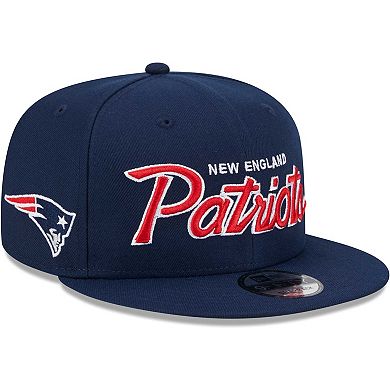 Men's New Era Navy New England Patriots Main Script 9FIFTY Snapback Hat
