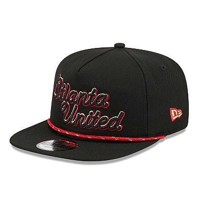 Men's New Era  Black Atlanta United FC Script Golfer Adjustable Hat