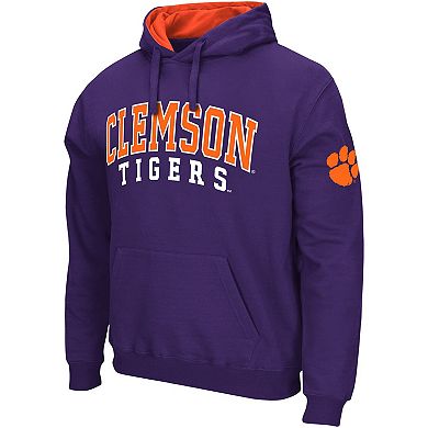 Men's Colosseum Purple Clemson Tigers Double Arch Pullover Hoodie