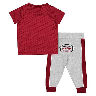 Infant Colosseum Crimson/Heather Gray Indiana Hoosiers Ka-Boot-It Jersey & Pants Set