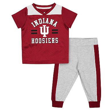 Infant Colosseum Crimson/Heather Gray Indiana Hoosiers Ka-Boot-It Jersey & Pants Set