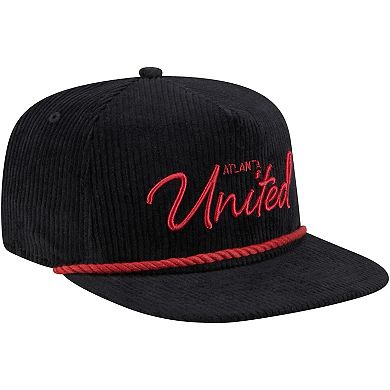 Men's New Era Black Atlanta United FC Corduroy Golfer Adjustable Hat