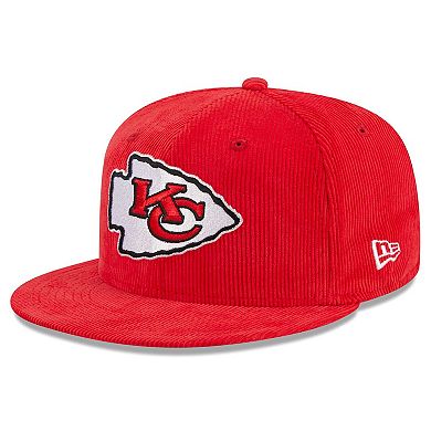 Men's New Era Red Kansas City Chiefs Throwback Cord 59FIFTY Fitted Hat