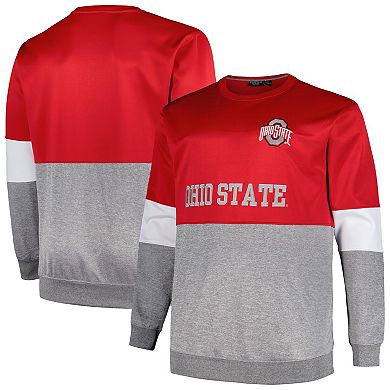 Men's Profile  Scarlet Ohio State Buckeyes Big & Tall Fleece Pullover Sweatshirt