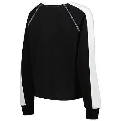 Women's Gameday Couture Black Iowa State Cyclones Blindside Raglan Cropped Pullover Sweatshirt