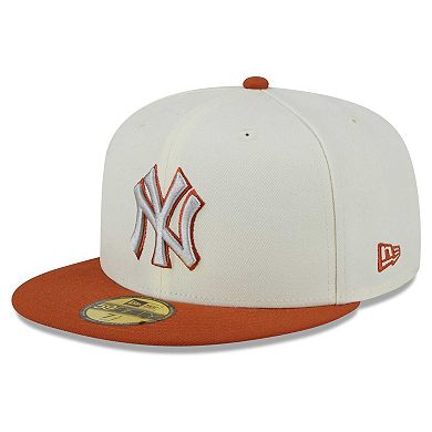 Men's New Era Cream/Orange New York Yankees 59FIFTY Fitted Hat