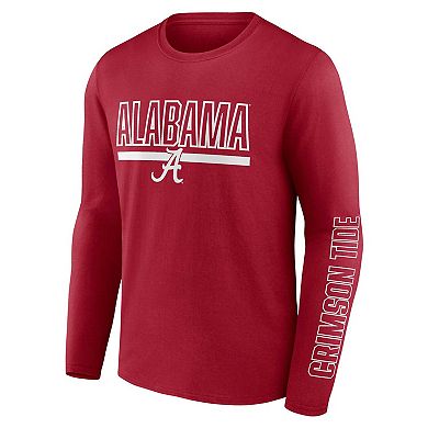 Men's Profile Crimson Alabama Crimson Tide Big & Tall Two-Hit Graphic Long Sleeve T-Shirt
