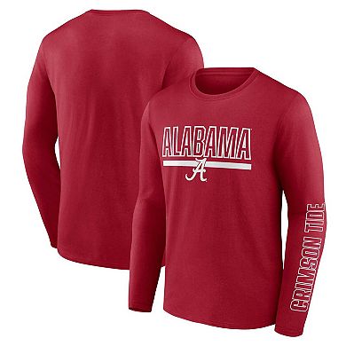 Men's Profile Crimson Alabama Crimson Tide Big & Tall Two-Hit Graphic Long Sleeve T-Shirt