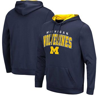 Men's Colosseum Navy Michigan Wolverines Resistance Pullover Hoodie
