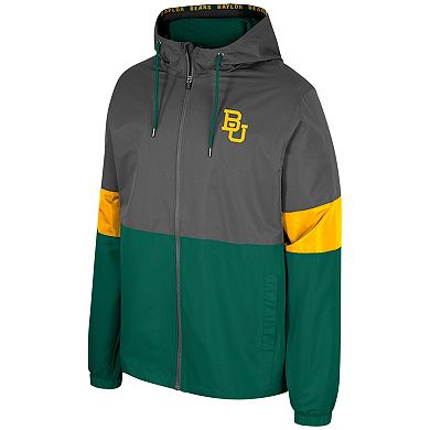 Men's Colosseum Charcoal Baylor Bears Miles Full-Zip Hoodie Jacket