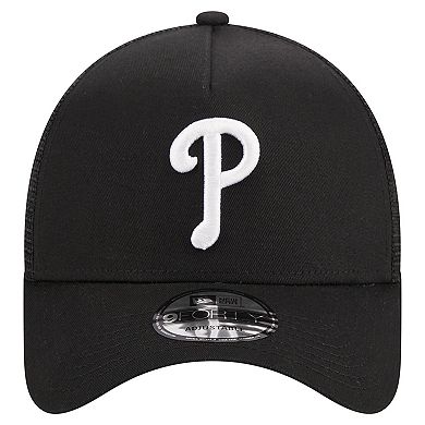 philadelphia phillies new era a frame 9forty trucker adjustable hat black