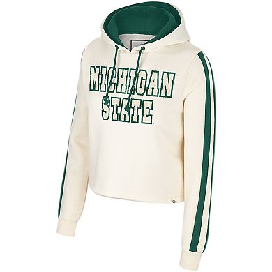 Women's Colosseum Cream Michigan State Spartans Perfect Date Cropped Pullover Hoodie