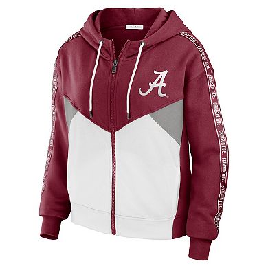 Women's WEAR by Erin Andrews Crimson Alabama Crimson Tide Colorblock Full-Zip Hoodie Jacket
