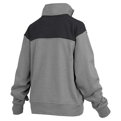 Women's Pressbox Gray Iowa Hawkeyes Avon Fleece Quarter-Zip Jacket