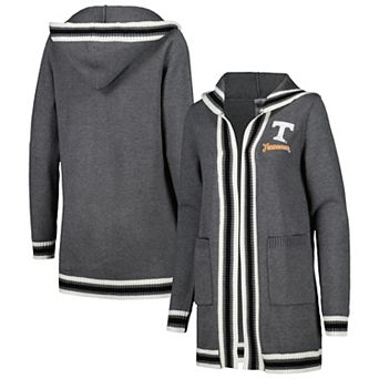 Women's Gameday Couture Charcoal Tennessee Volunteers One More Round Tri-Blend Striped Hooded Cardigan Sweater