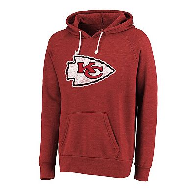 Men's Majestic Threads Patrick Mahomes Red Kansas City Chiefs Name & Number Tri-Blend Pullover Hoodie