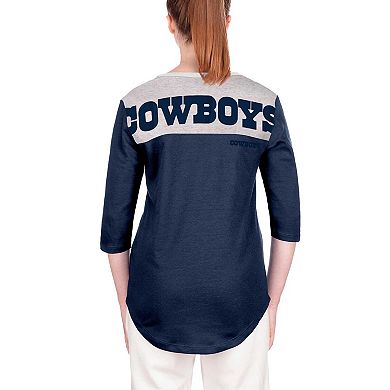 Women's New Era Navy Dallas Cowboys 3/4 Sleeve T-Shirt