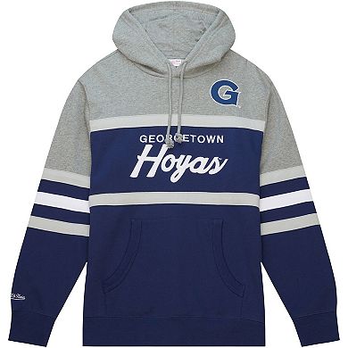 Men's Mitchell & Ness Navy Georgetown Hoyas Head Coach Pullover Hoodie